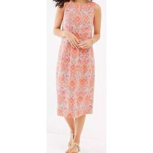 J Jill Love Linen Paisley Print Midi Dress